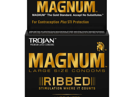 TROJAN MAGNUM RIBBED 6 - 3 PK