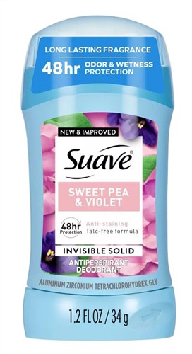 SUAVE DEO STICK 1.2oZ SWEET PEA & VIOLET 6PACK