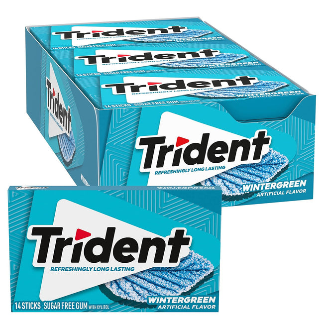 TRIDENT SUGARFREE GUM WINTERGREEN 12PACKS