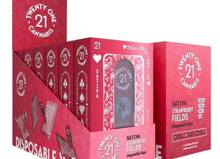 21 CANNABIS USB 2ML DISPOSABLE STRAWBERRY FIELDS(S) 6PACK