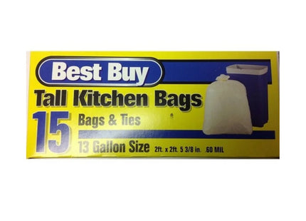 BEST BUY TRASH BAG 13 GAL 15CT