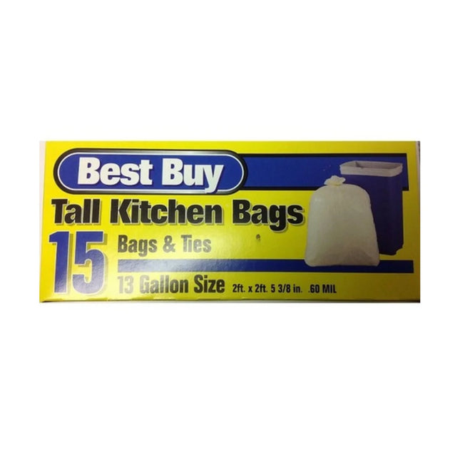 BEST BUY TRASH BAG 13 GAL 15CT