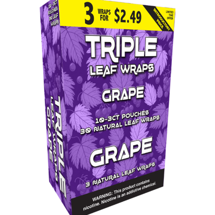 TRIPLE LEAF WRAPS 3 FOR $2.49 GRAPE - 10 PACK