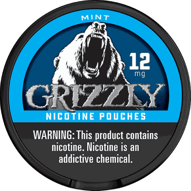 GRIZZLY NICOTINE POUCHES 12MG MINT 5ROLLS