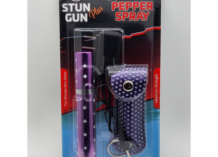 CHEETAH PURPLE LIPSTICK STUN GUN & PEPPER SPARY