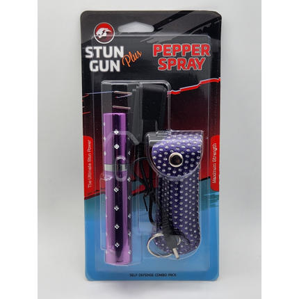 CHEETAH PURPLE LIPSTICK STUN GUN & PEPPER SPARY