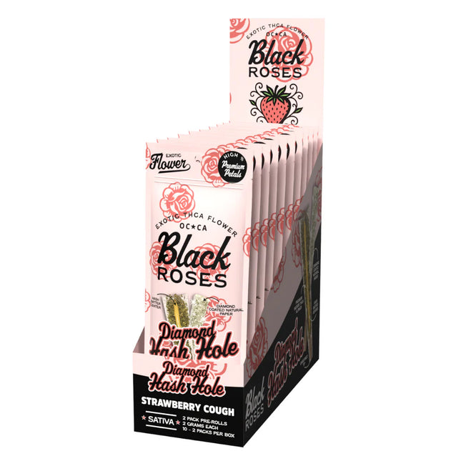 BLACK ROSES 2GRAM DIAMOND HASH HOLES PRE-ROLL STRAWBERRY COUGH 10PK