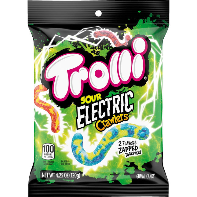 TROLLI 4.25oZ GUMMI CANDY SOUR ELECTRIC CRAWLERS 1COUNT