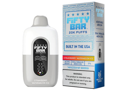 FIFTY BAR V2 NIXODINE + CBD 20K PUFFS DISPOSABLE 5PACK