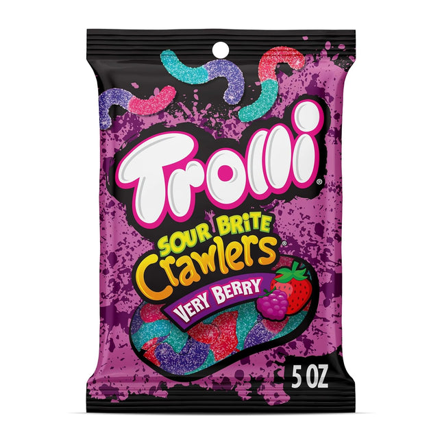 TROLLI 5oZ GUMMI CANDY SOUR BRITE CRAWLERS VERY BERRY 1COUNT