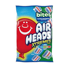 AIR HEADS XTREMES CANDY BITES BLUEST RASPBERRY 6 OZ