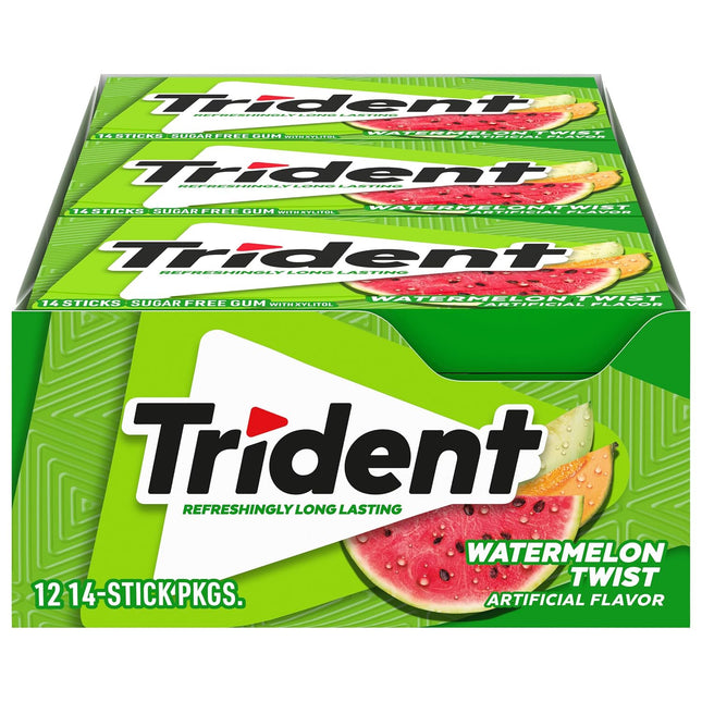 TRIDENT SUGARFREE GUM WATERMELON TWIST 12PACKS