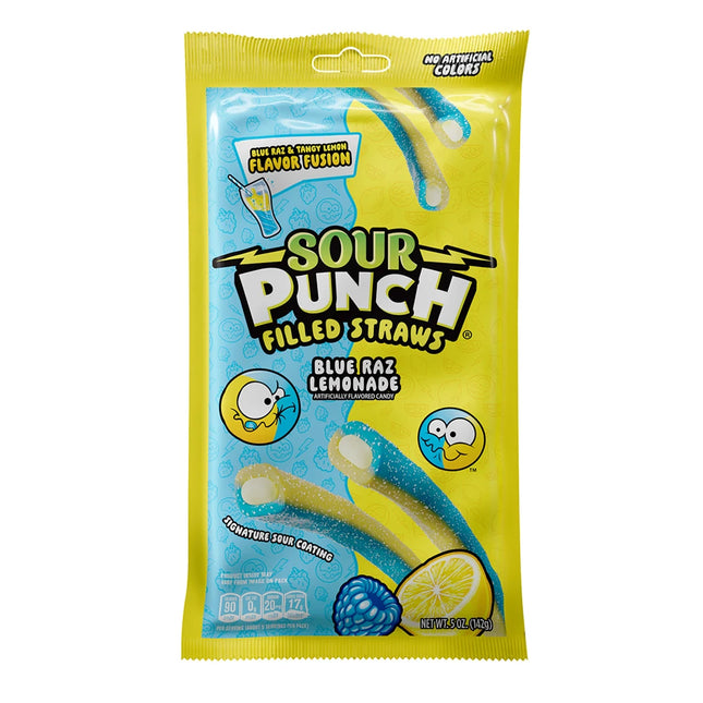SOUR PUNCH 5oZ FILLED STRAWS BLUE RAZZ LEMONADE 1COUNT