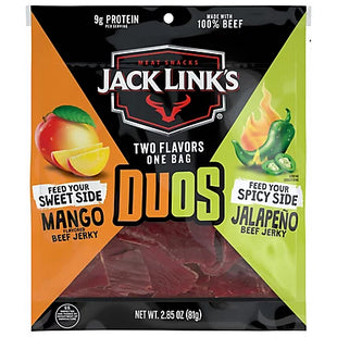 JACK LINK'S 2.85oZ DUO'S MANGO & JALAPENO BEEF JERKY 1COUNT