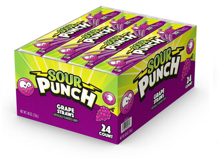 SOUR PUNCH 2oZ STRAWS GRAPE 24COUNT