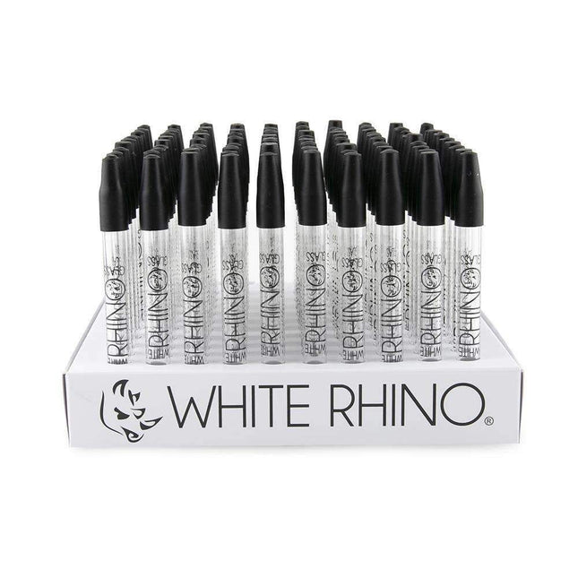 WHITE RHINO PYREX DAB STRAW WITH SILICON CAP 100CT