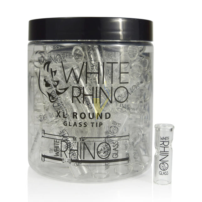 WHITE RHINO GLASS ROUND TIPS EXTRA LARGE- 80CT