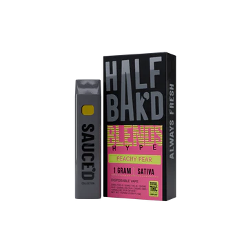 HALF BAK'D HYPE BLEND 1G DISPOSABLE PEACHY PEAR 5PACK