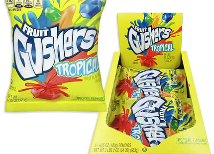 GUSHERS 4.25oZ FRUIT FLAVOR SNACK TROPICAL 8PACKS