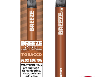 BREEZE SMOKE PLUS DISPOSABLE VAPE 800 PUFFS TOBACCO