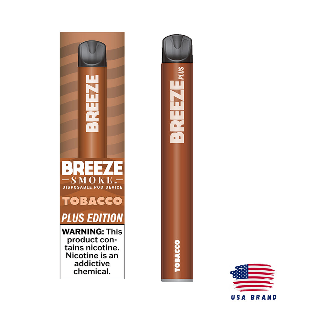 BREEZE SMOKE PLUS DISPOSABLE VAPE 800 PUFFS TOBACCO Milwaukee Import BREEZE SMOKE PLUS DISPOSABLE VAPE 800 PUFFS TOBACCO Milwaukee Import