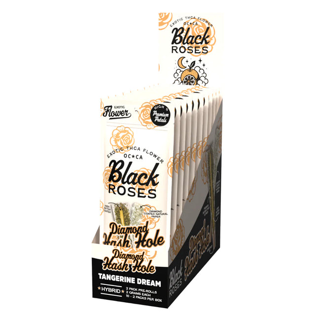 BLACK ROSES 2GRAM DIAMOND HASH HOLES PRE-ROLL TANGERINE DREAM 10PK