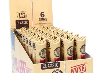 RAW CLASSIC 1 1/4 SIZE CONES 32 x 6PACKS
