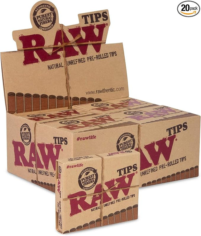 RAW TIPS PRE-ROLLED 20 CT