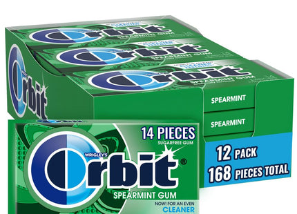 WRIGLEY'S ORBIT SUGARFREE GUM  SPEARMINT 12PACKS