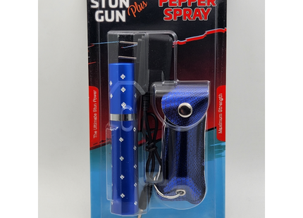 CHEETAH BLUE LIPSTICK STUN GUN & PEPPER SPARY