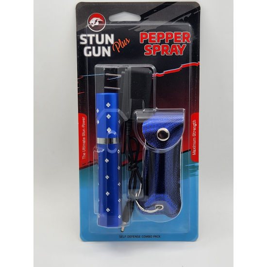 CHEETAH BLUE LIPSTICK STUN GUN & PEPPER SPARY