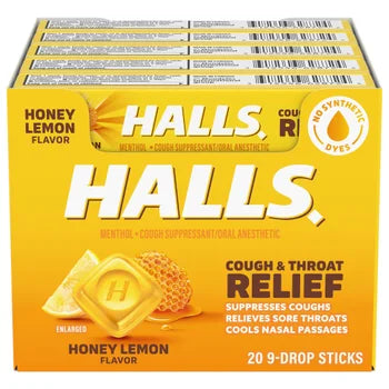HALLS HONEY-LEMON FLAVOR CANDY 20 CONT
