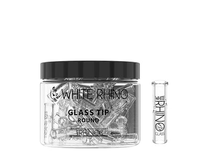 WHITE RHINO GLASS ROUND TIPS REGULAR SIZE - 100CT