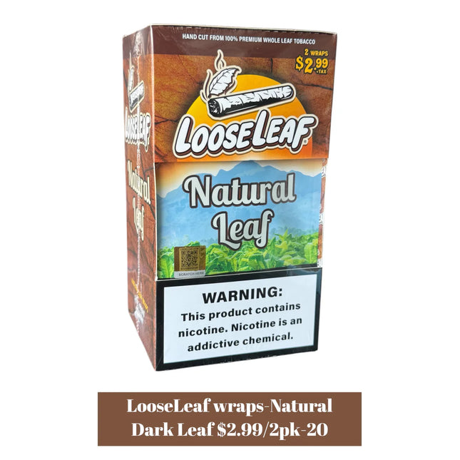 LOOSELEAF 2PK WRAPS NATURAL PRE-PRICED 2.99$ 20PACKS
