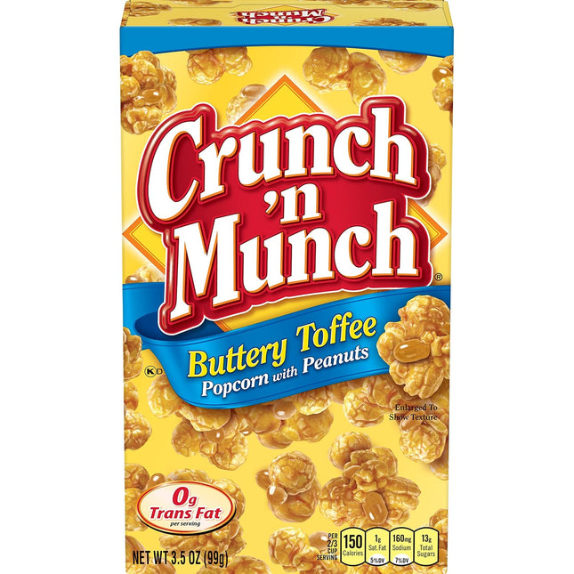 CRUNCH 'N MUNCH 3.5oZ BUTTERY TOFFEE POPCORN & PEANUTS 1COUNT