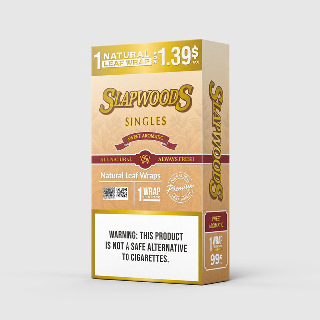 SLAPWOODS SINGLES SWEET AROMATIC - 20 PACK PER BOX - PREPRICED 1/$1.39