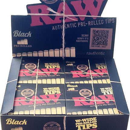RAW BLACK WIDE PRE-ROLED 20PK