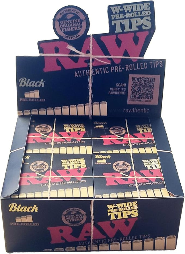 RAW BLACK WIDE PRE-ROLED 20PK