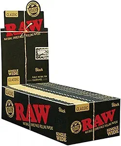 RAW BLACK SINGLE WIDE - 25 PACK