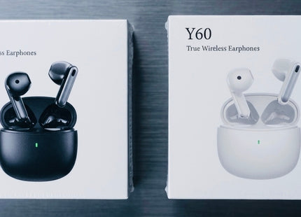 WIRELESS EARPHONES Y60 WHITE OR BLACK - 1 CT
