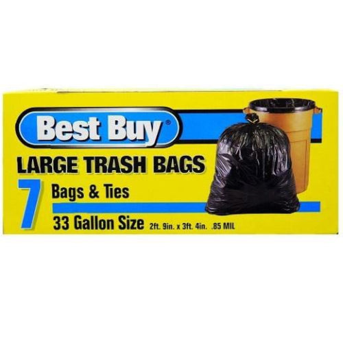 BEST BUY TRASH BAG -7CT -33GAL