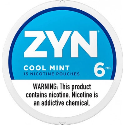 ZYN NICOTINE POUCHES 6MG $1 OFF COOL MINT 5PACK