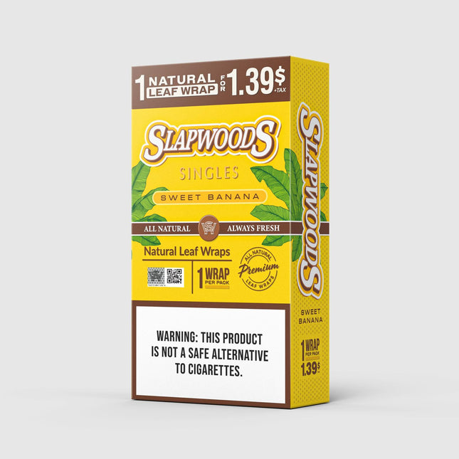 SLAPWOODS SINGLES SWEET BANANA - 20 PACK PER BOX - PREPRICED 1/$1.39