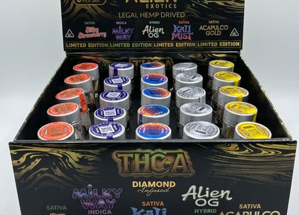 ALIEN EXOTICS THC-A DIAMOND INFUSED PRE ROLLS BLACK BOX 25JARS