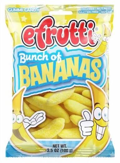 EFRUTTI 3.5oZ GUMMI CANDY BUNCH OF BANANAS 1COUNT