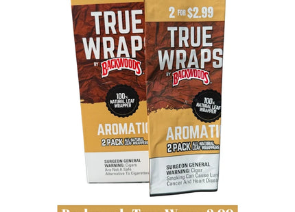 BACKWOODS 2PK TRUE WRAPS AROMATIC PRE-PRICED 2 FOR $2.99 12 PACK