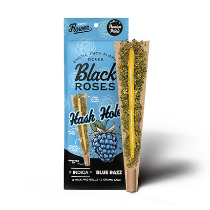 BLACK ROSES HASH HOLE PRE-ROLLS  2PK-10CT BLUE RAZZ