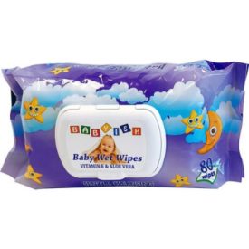BABYISH BABY WIPES PRPLE - 80CT