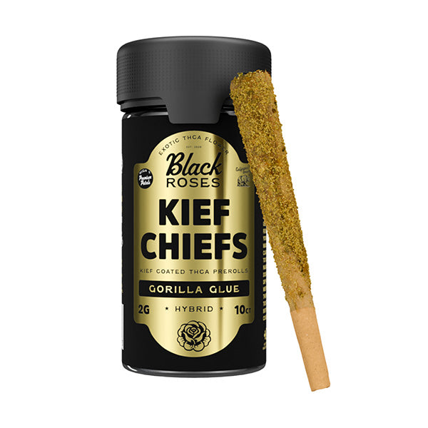 Black Roses Kief Chiefs Coated THCA Pre-Rolls | (10ct) 20g  Gorilla Glue – Hybrid