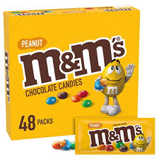 M & M'S PEANUT CHOCOLATE CANDIES 48COUNT